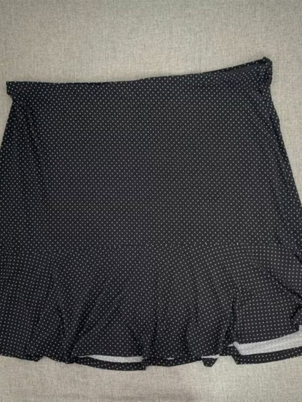 Brand New! Chaps Polka Dot Skirt 3X Pleated Elastic Waist Black White Stretchy
